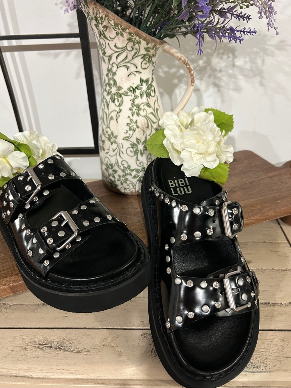 Anthropologie Bibi Lou Double-Buckle Sandals